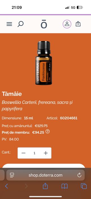 Uleiuri esentiale pure cu grad terapeutic doTerra