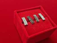 AG146,cercei argint 925,noi/marcati, 2 cm, zirconii albe/negre