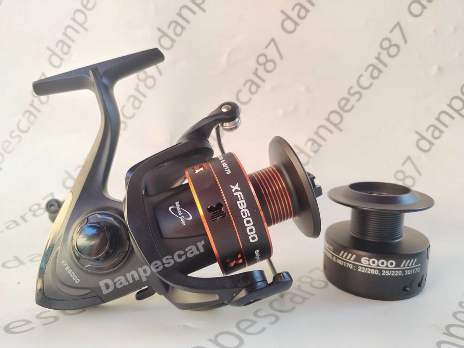 SET 4 Mulinete FL XFB6000 6 rulmenti pentru crap si tambur rezerva