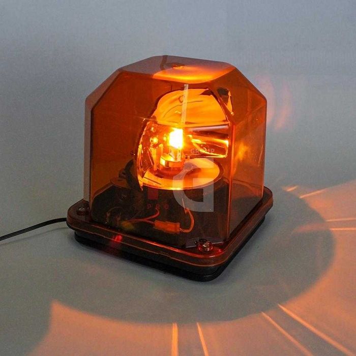 Girofar cu Efect de rotatie, cu magneti 12V, Galben