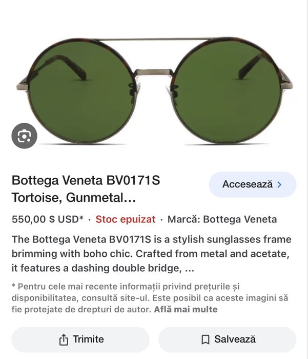 Ochelari de soare Bottega- YSL și Chloe