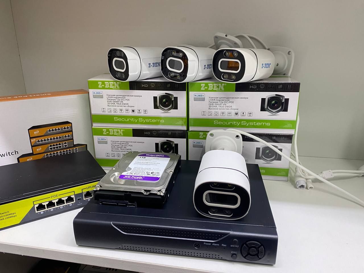 Установка+ Комплект IP cam камер видеонаблюдения 4мп, 5мп, 8мп
