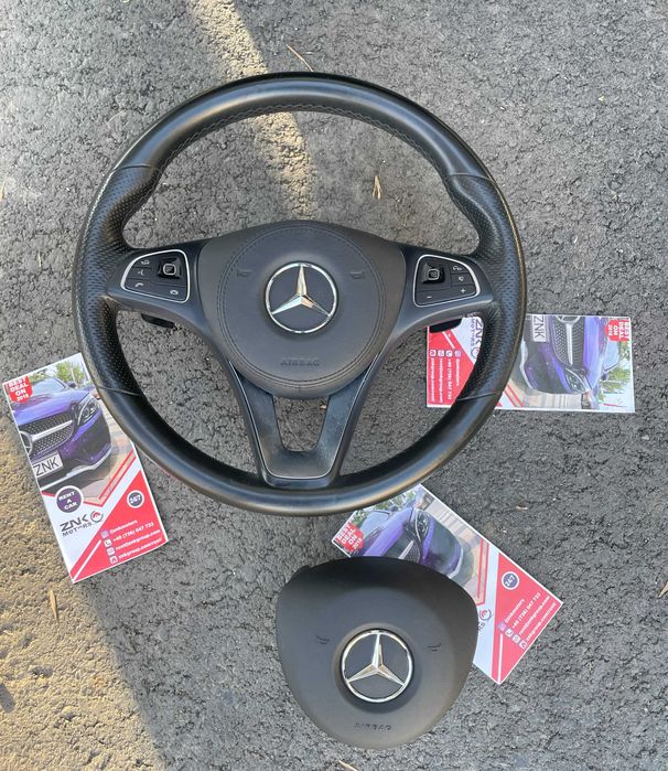 Mercedes Benz GL GLS GLE kit airbag volan cusut in PIELE - pasager