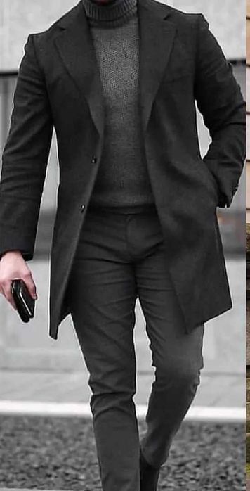 Palton slim 54 XXL premium Stafford England lana moale gri inchis