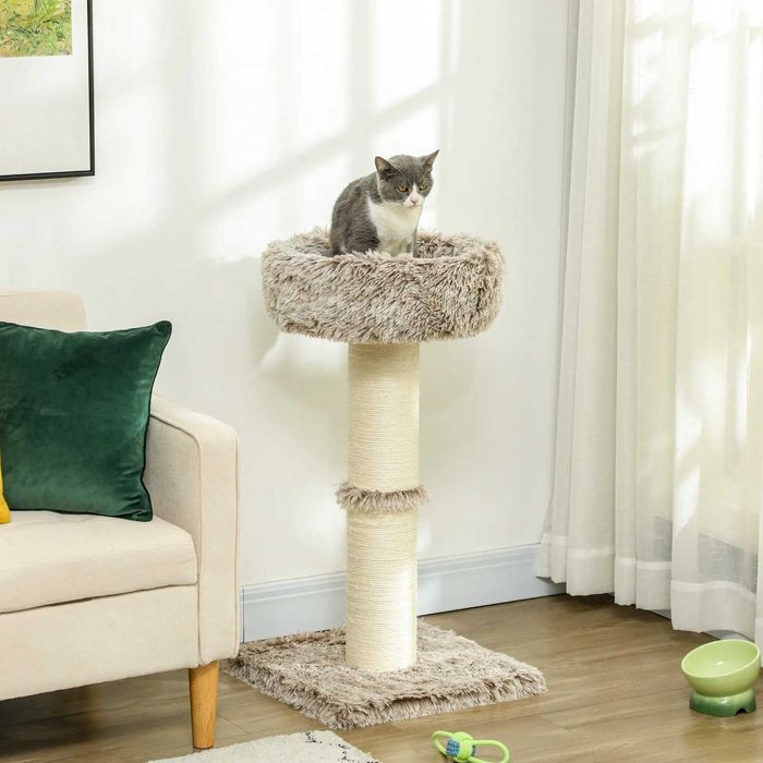 PawHut Дърво за котки, 87 см, Кула за котки с дебела драскалка