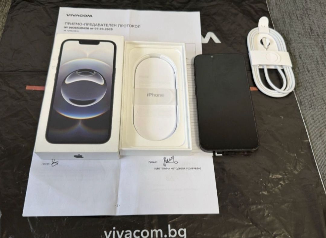 КАТО НОВ 128GB iPhone 16e wallet Гаранция от Vivacom до 2027 Black