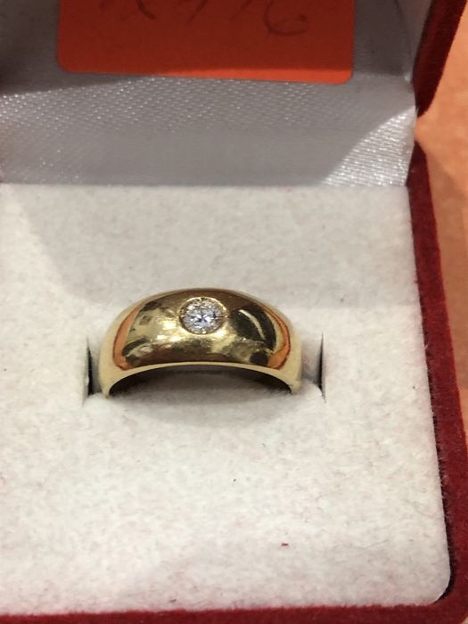 Златен пръстен с натурален диамант0.22 ct.Нов!18k