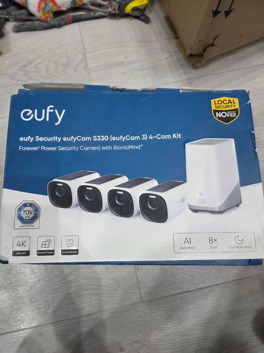 Kit de supraveghere video EUFY Homebase 3, 4 camere, 4K HD, Wi-Fi
