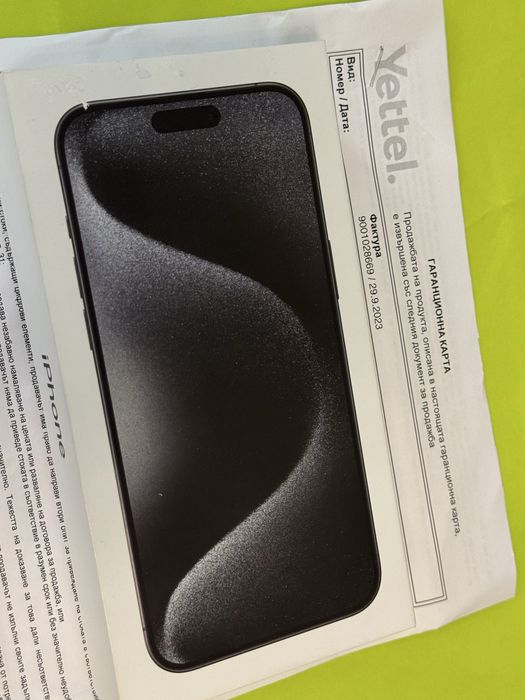 КАТО НОВ 1TB iPhone 15 Pro Max Yettel Гаранция 2026 Black / Черен