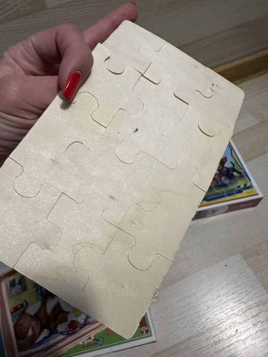 Set 7 puzzle, din lemn si carton