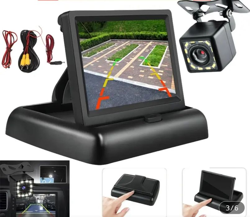 Camera marșarier cu display pliabil