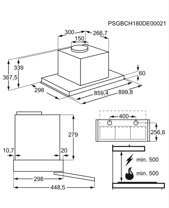 Vand hota ELectrolux 90 cm