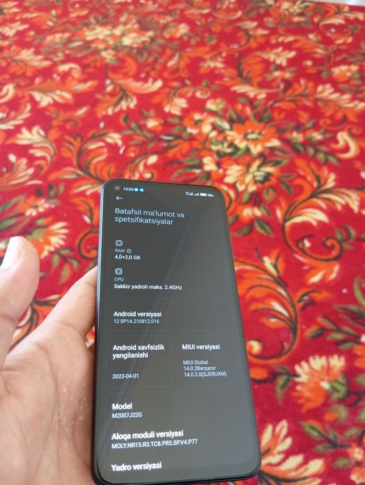 Redmi not 9 t 128 xotira