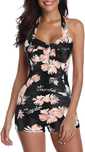 Costum de baie One Piece, negru-floral, Mar 46-48 3XL Trans Grat