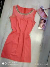 Стилна кукленска рокля - размер С/М в цвят прасковено-розово + подарък