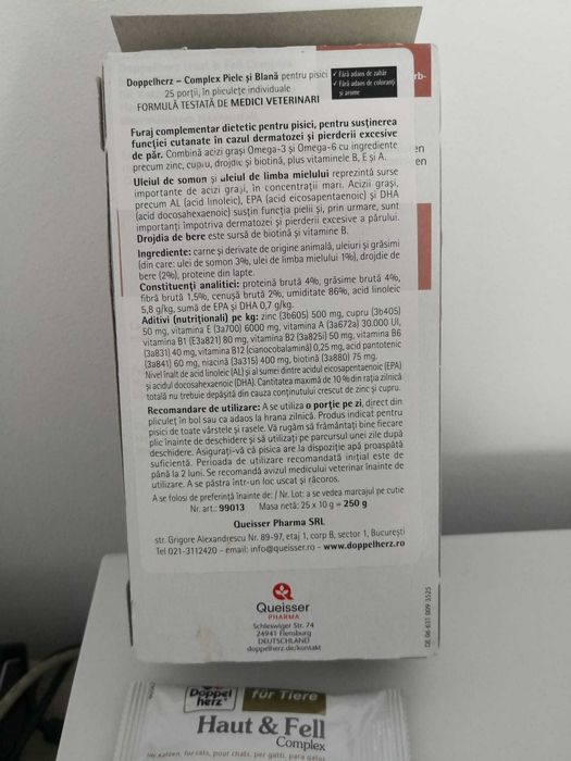 Complex piele si blana pentru pisici  Haut & Fell Doppelherz Pets