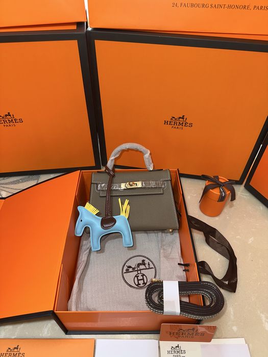 Geanta Hermes Kelly 19cm Gri