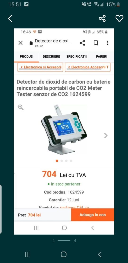 Detector dioxid de carbon