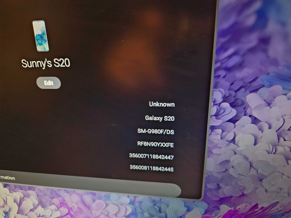 Defect Samsung s20 ecran defect