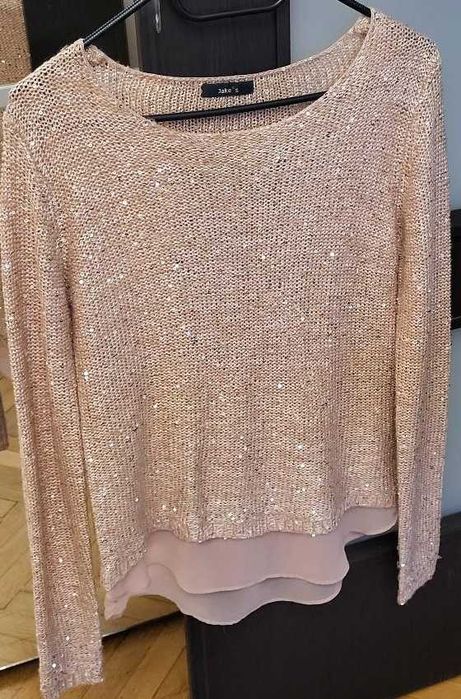 Bluza eleganta roz,cu paiete, mar S