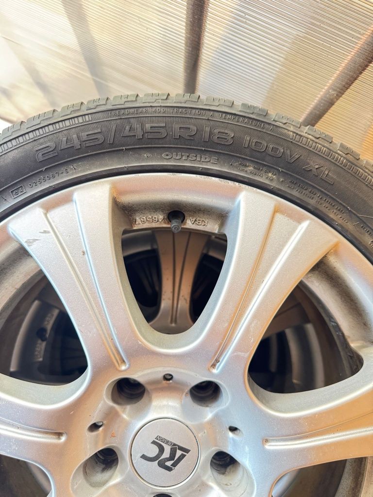 Set roti M+S genți aluminiu impecabile 245/45R18