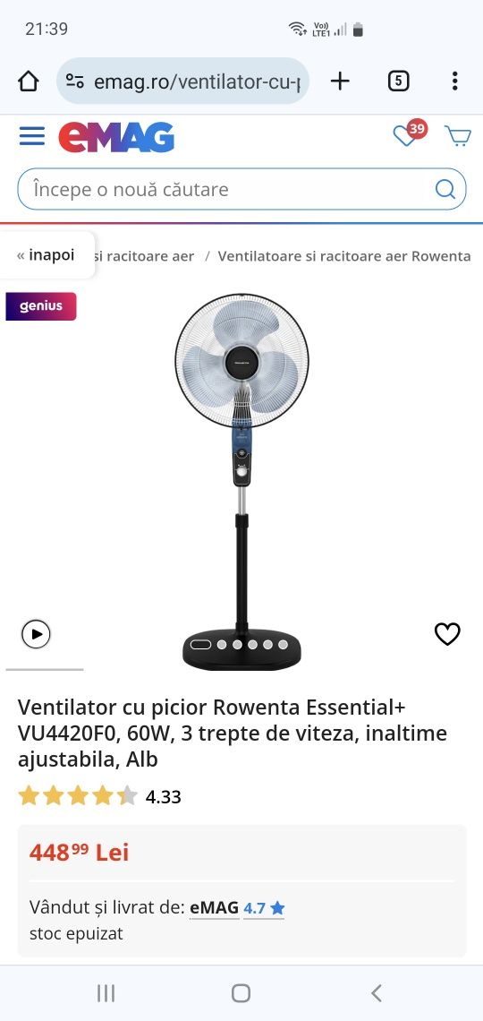 Ventilator Rowenta