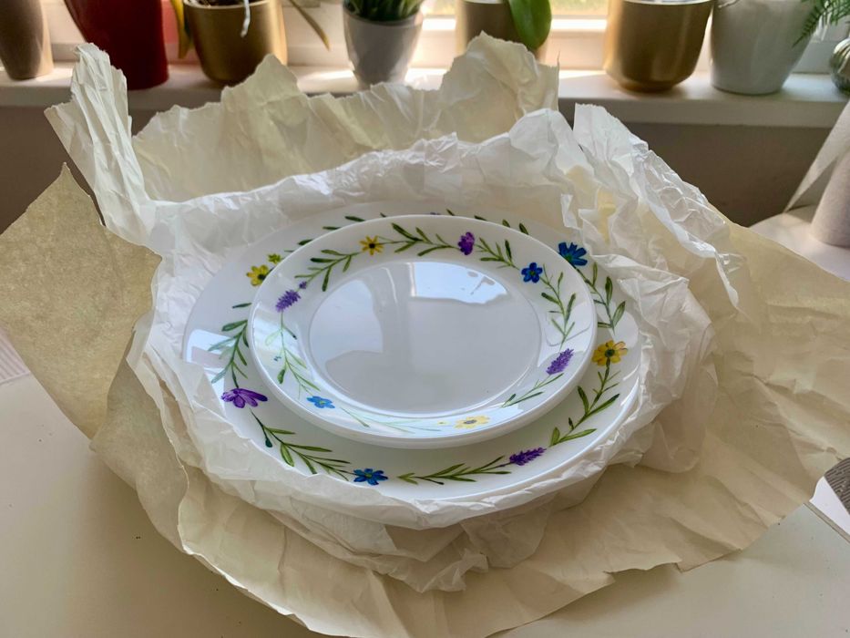 Ръчно рисувани луксозни чинии от френски порцелан