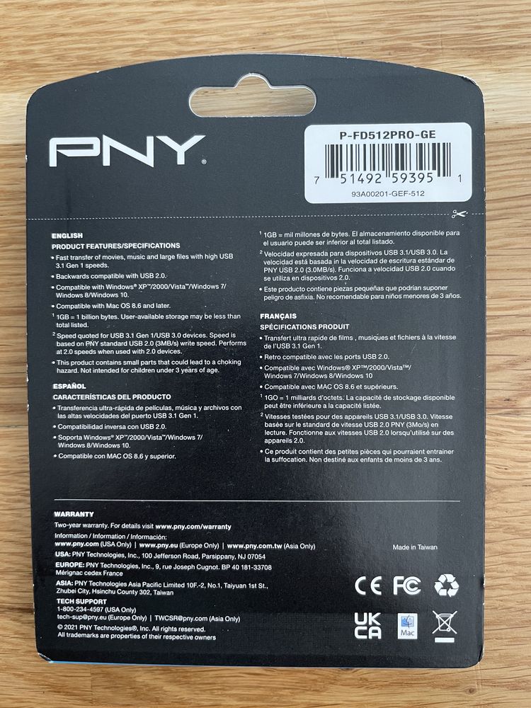 USB 3.1 PRO Elite PNY, 512 GB