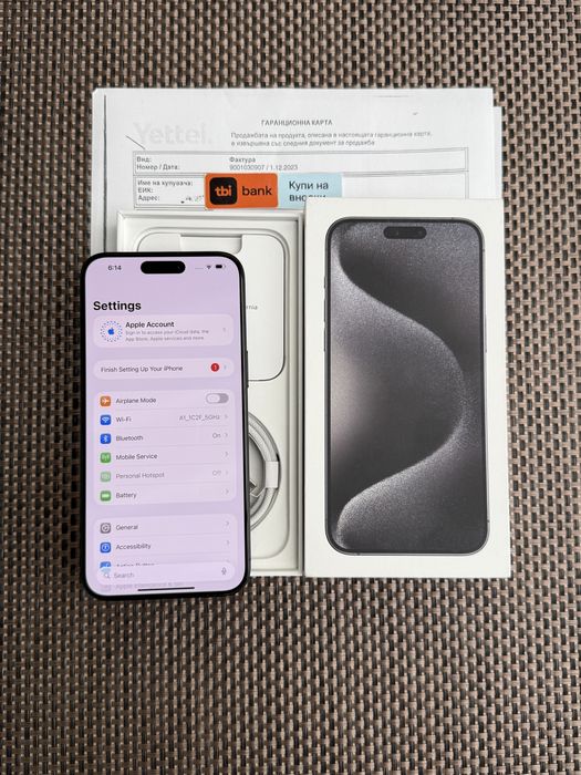 КАТО НОВ!/*ЛИЗИНГ*/ iPhone 15 Pro Max Black Titanium 256Gb 36М Гаранци