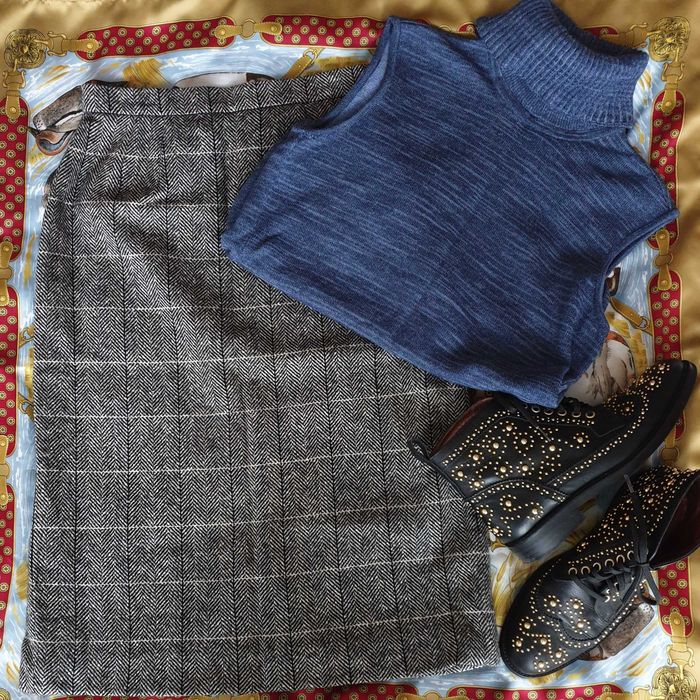 Fusta lana midi office Aquascutum Burberry Max Mara