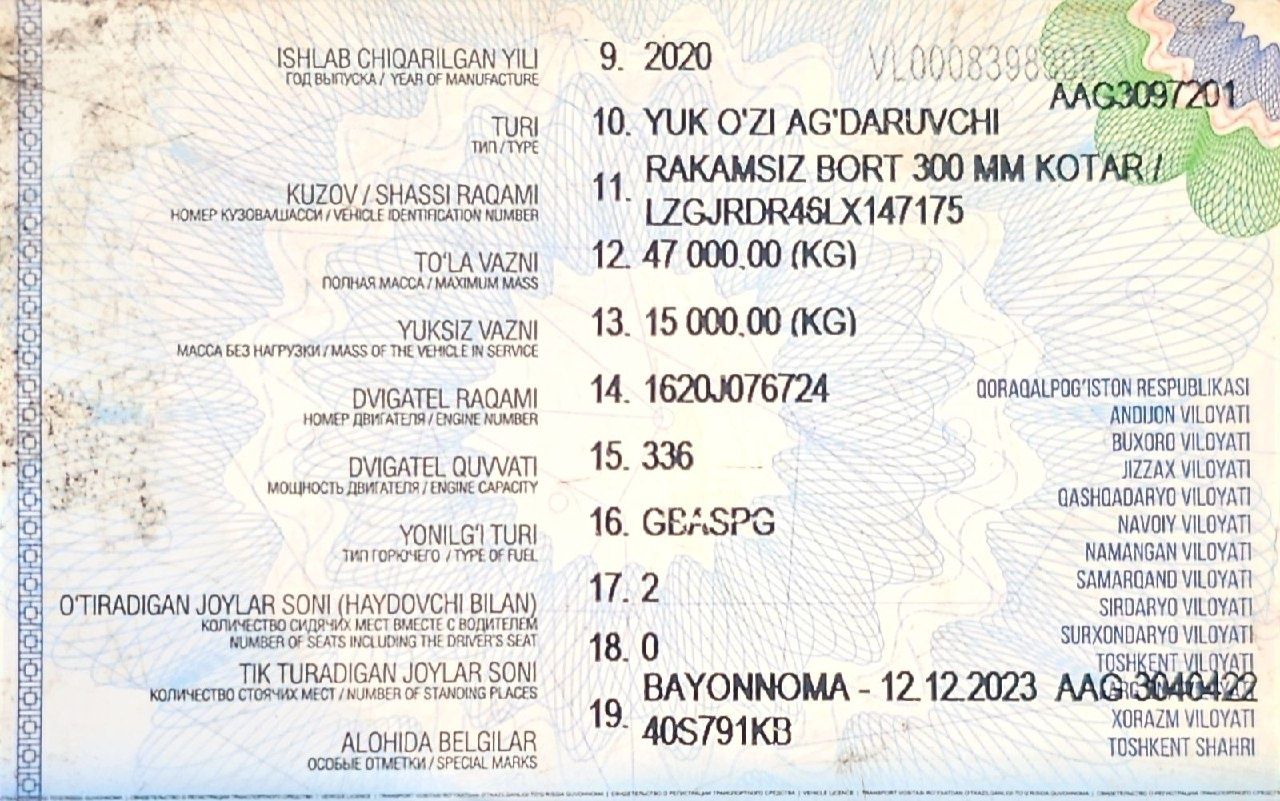 Shacman 336.  Sotiladi