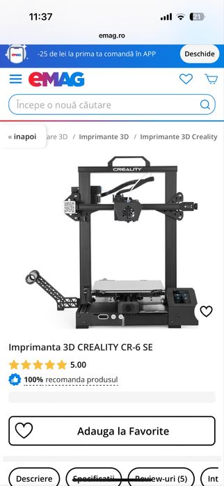 Imprimanta 3D CREALITY CR-6 SE