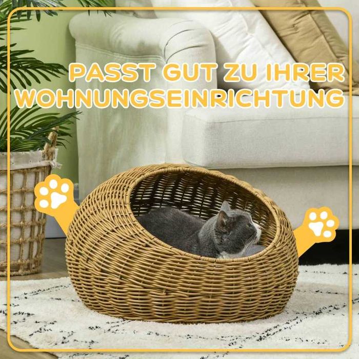 Котешка легло PawHut с миеща се възглавница, за животни до 4 кг