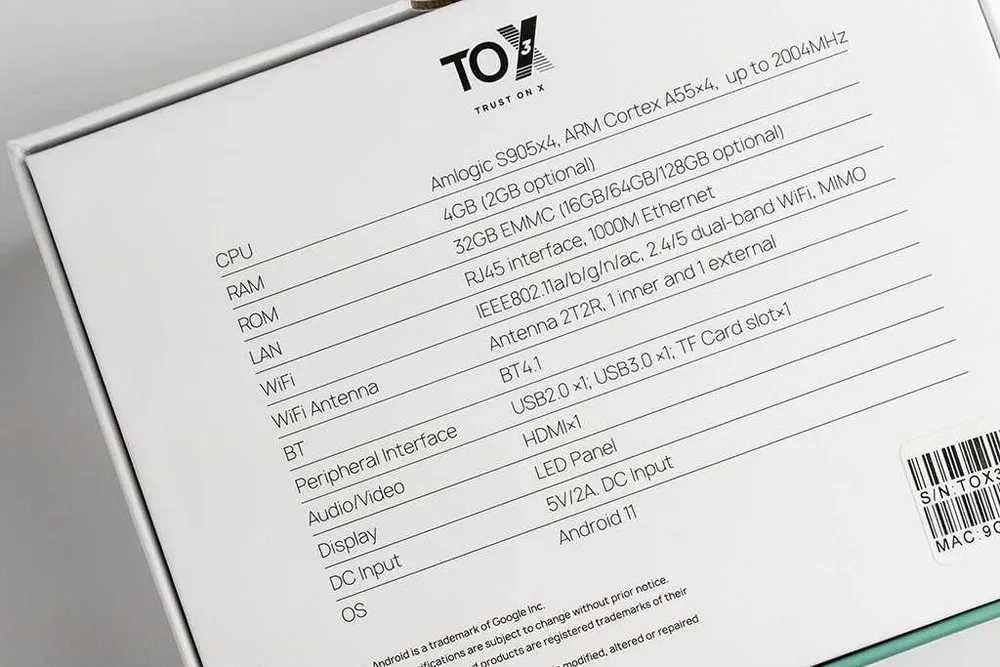 TOX 3 // андроид тв бокс 4+32 GB