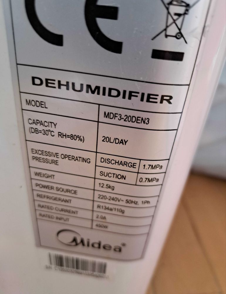 Много мощен компресорен влагоабсорбатор влагоуловител Midea