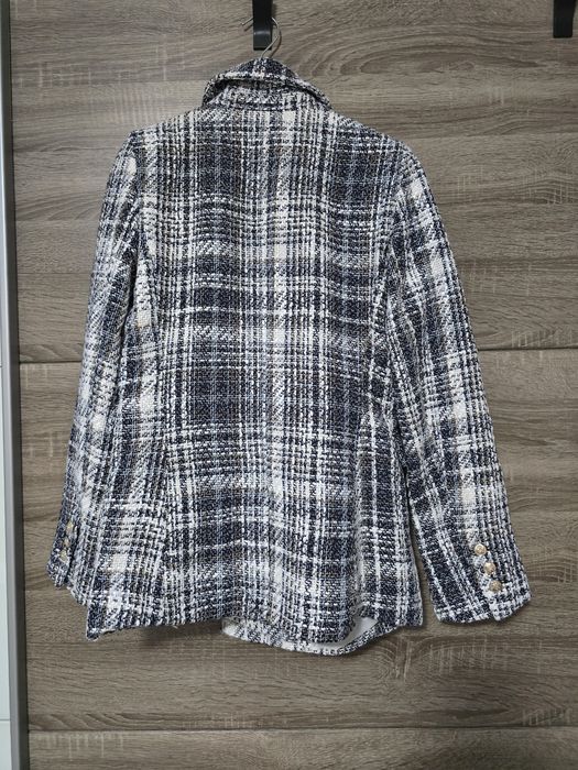 Дебело карирано сако,синьо,бяло