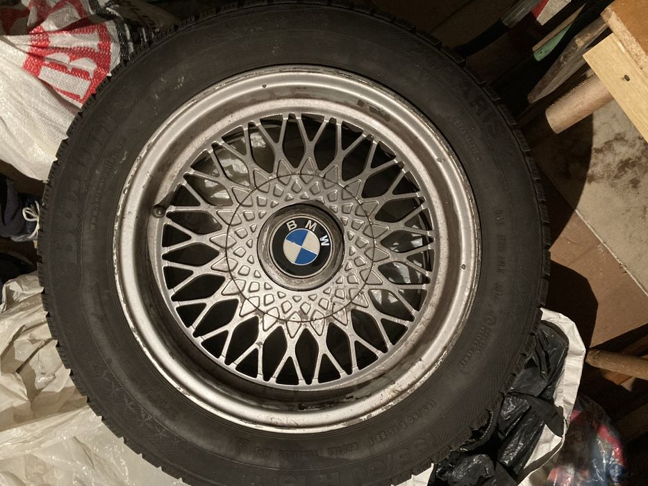 Jante R15 4x100 replica BBS + cauciucuri 195 60 R15 dot vechi