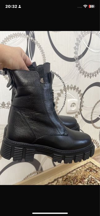 Продам теплые сапоги зимние кожанные, Турция
