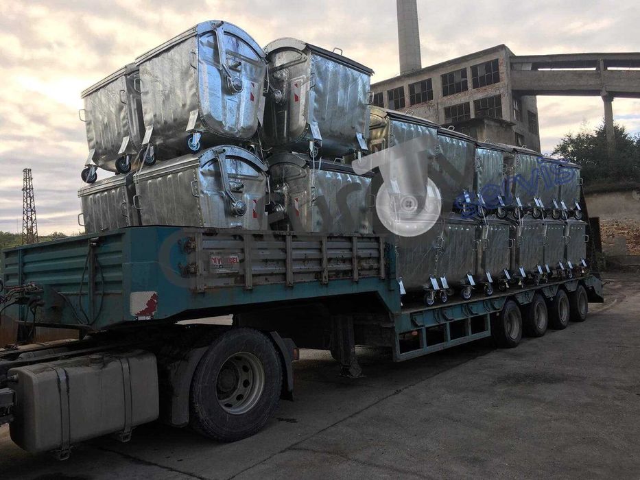 Метален контейнер за смет тип ”Бобър” 1100 л - поцинкован