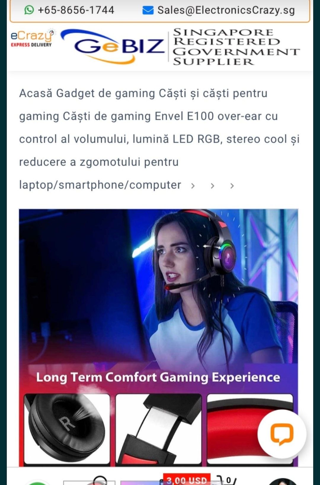 Casti gaming . Nou/sigilat