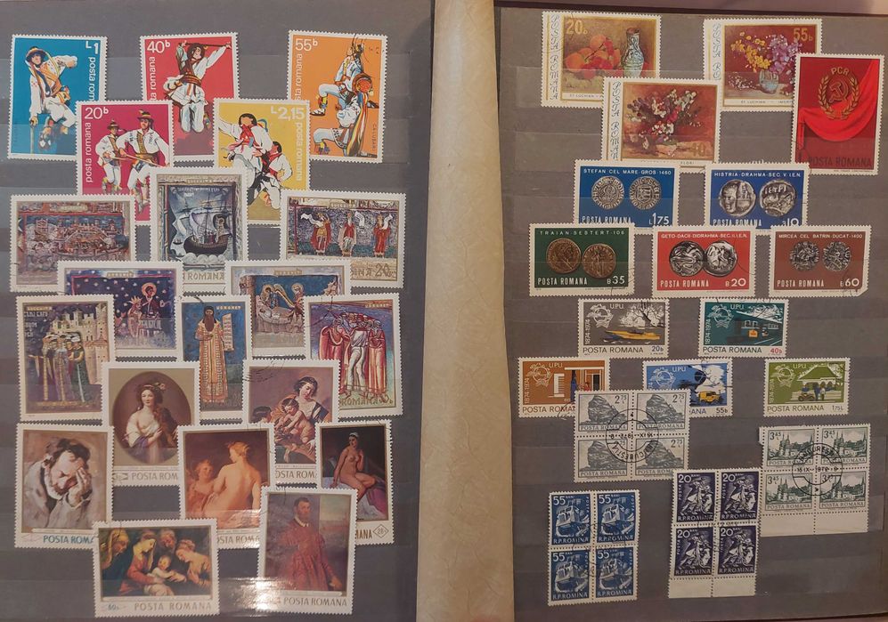 Clasor format A4 cu timbre romanesti, bonus 50 timbre.