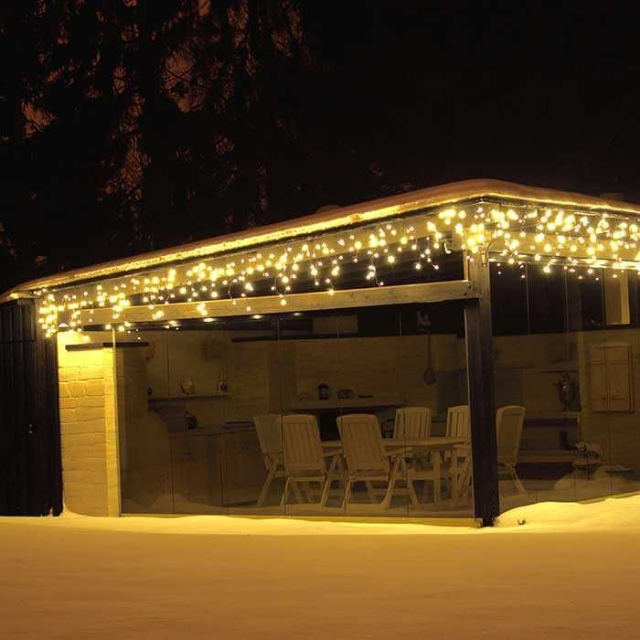 Професионални външни LED лампички завеса 3м IP65 флаш ефект