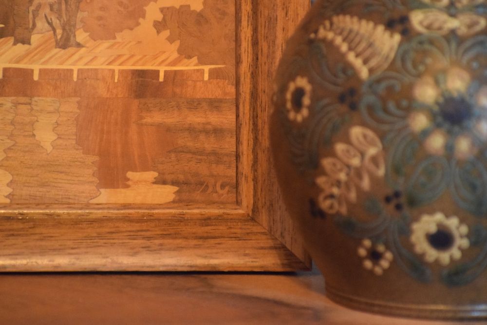 Tablou vintage Buchschmid & Grétaux Marquetry Wood