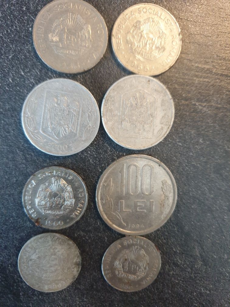 Monede pentru colecționari 1 leu(1966)100lei(1994)500lei(2000)25 bani(