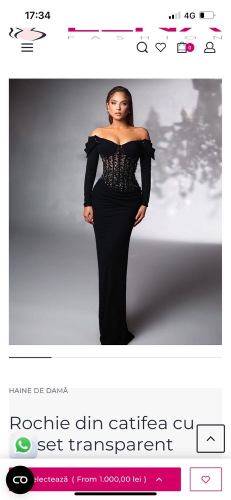 Vand rochie de catifea cu corset