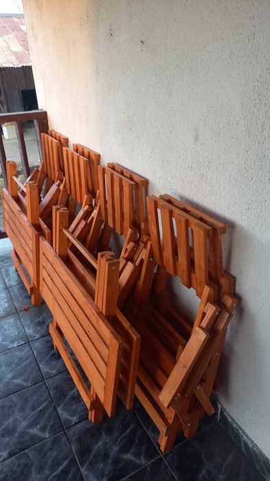 set masa+8(4) scaune pliabile pentru terase gradina in 2 variante