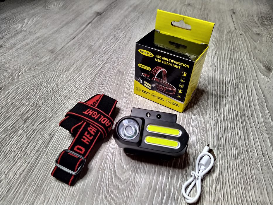 Lanterna Frontala Camping cu senzor de miscare, Led 2COB + 1Led XPE