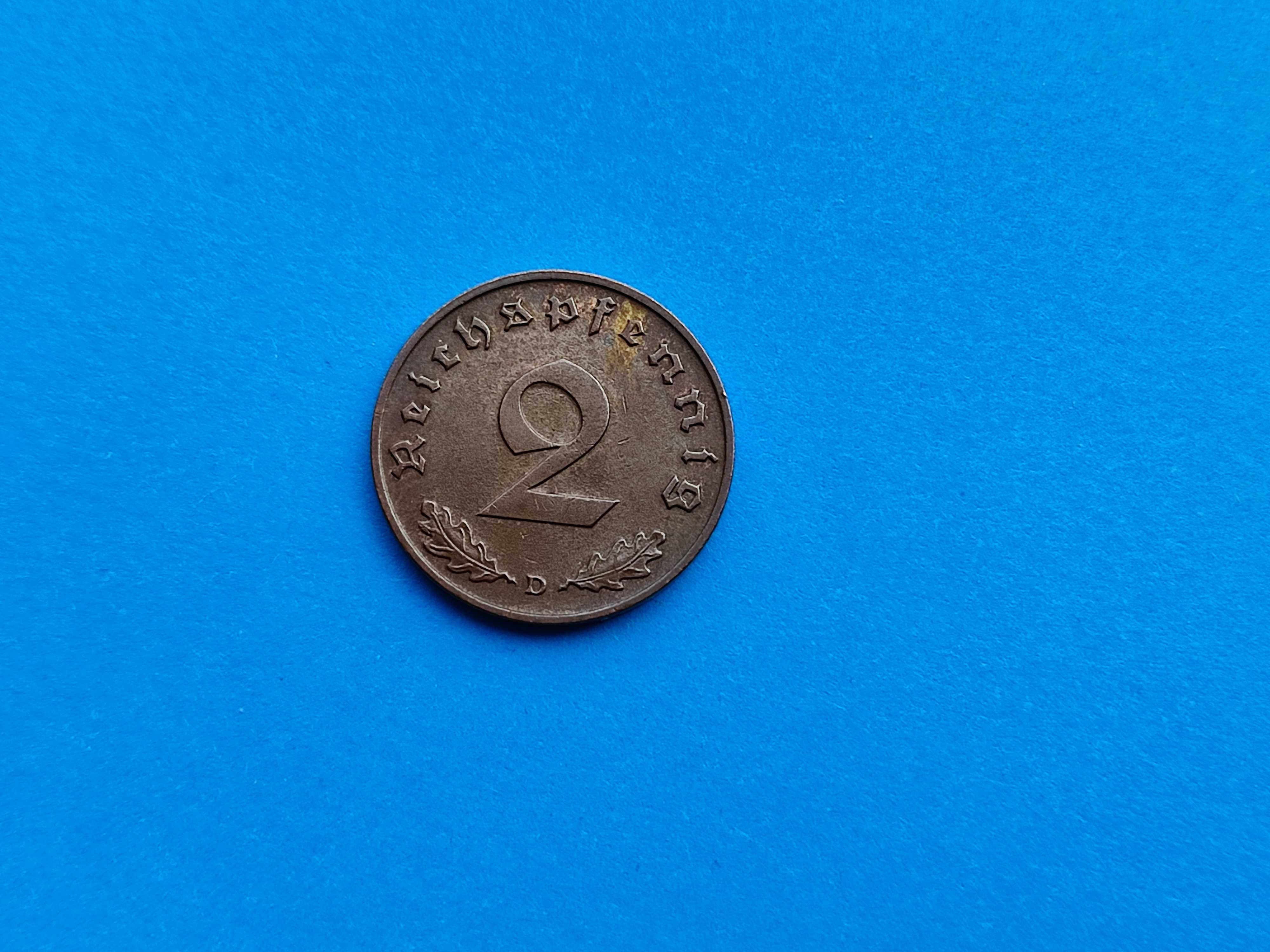 2 Pfennig 1938-D -Germania-stare buna!!!