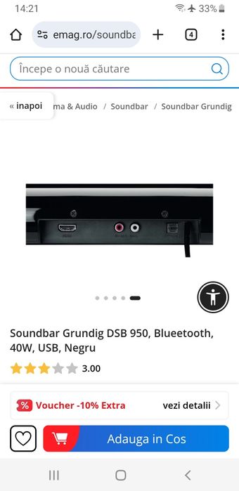 Soundbar grundig 40w ideal pentru tv