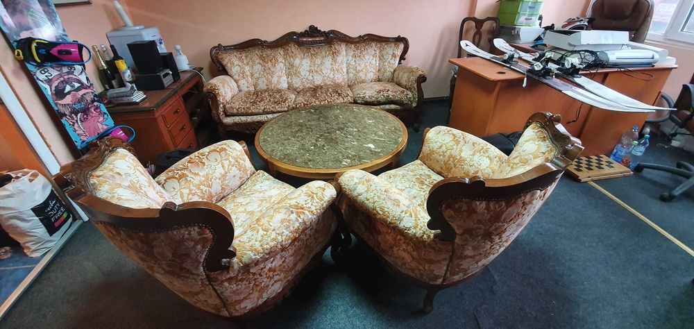 Masa de cafea lemn masiv + marmura